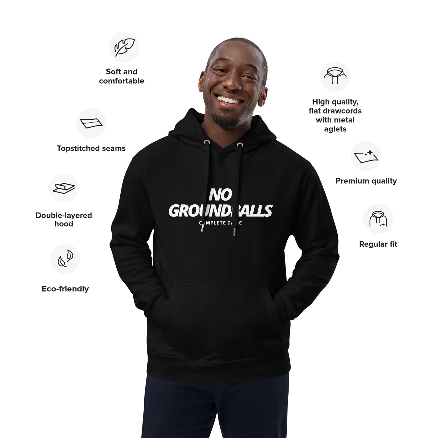 NO GROUNDBALLS: Hoodie Premium Eco Unisex